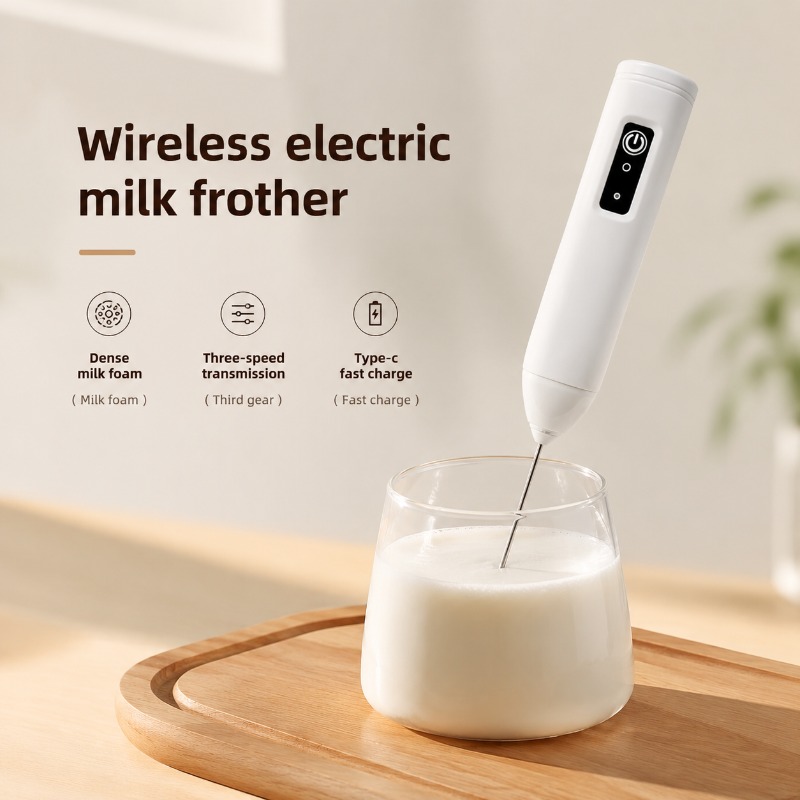 Quirky Kitchen Gadgets - Espumador de Leche Eléctrico + Batidor